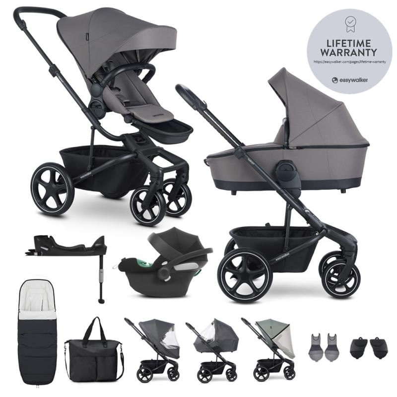 EASYWALKER Kočík kombinovaný Harvey⁵ Pebble Grey XXL RWS + CYBEX Aton B2 i-Size + základňa