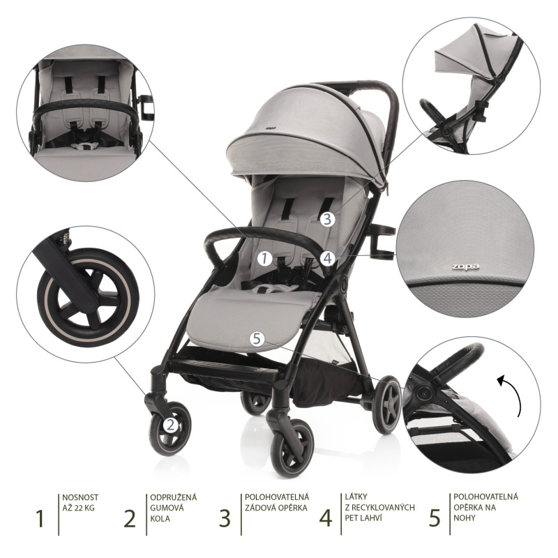 Kočík Quiq 2, Metal Grey 2