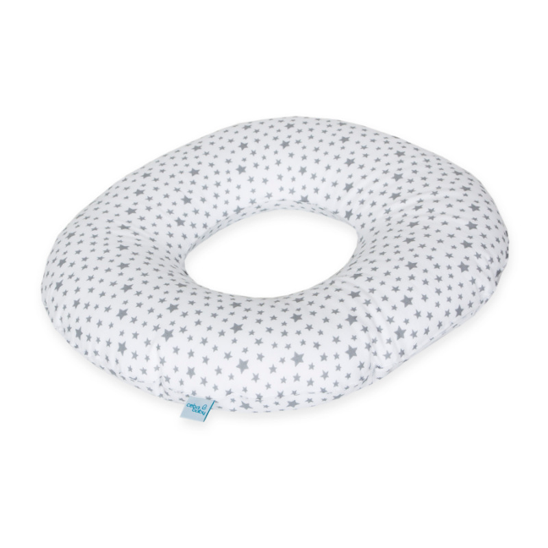 Vankúš na sedenie po pôrode Ceba - Šedé hviezdičky na bielej