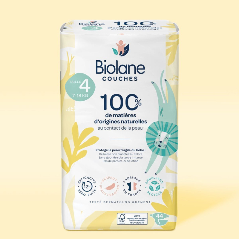 BIOLANE Ekologické plienky veľkosť 4 (7-18 kg), 44ks