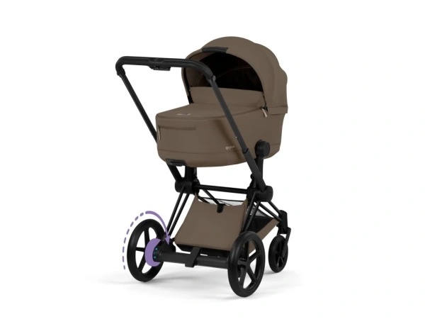 Cybex e-Priam Comfort 2026 rám Matt Black - Coconut Brown 3