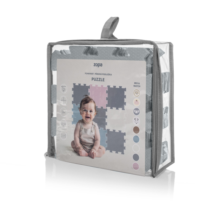 Penová podložka Puzzle 30x30 cm 9ks, Light Grey 5