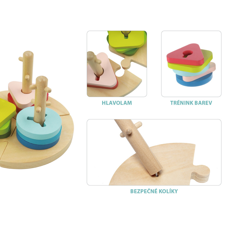 Drevené Montessori puzzle, Wood 2