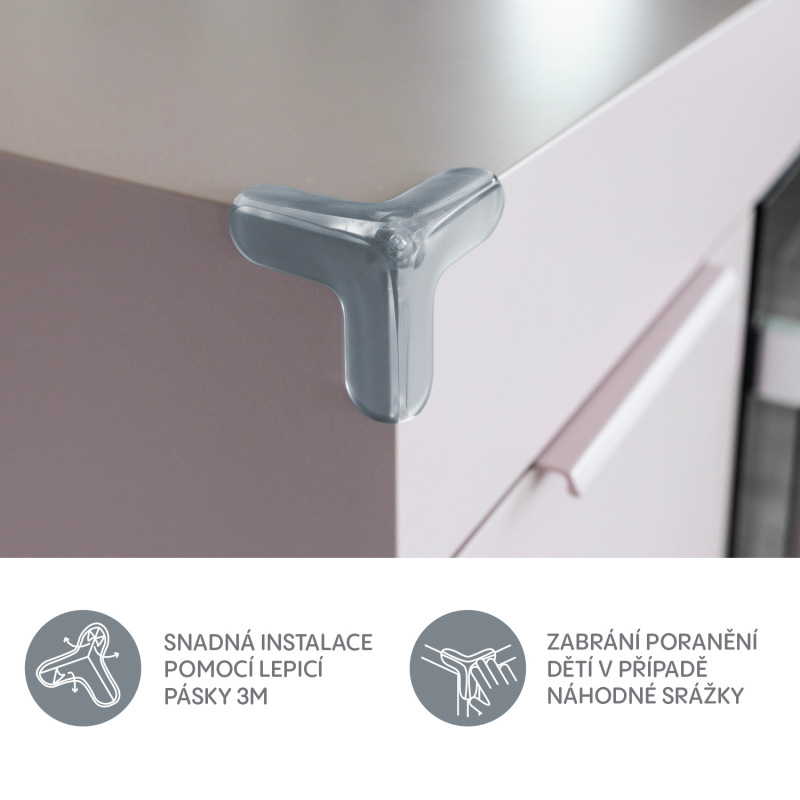 Ochrana rohov trojitá 4ks, Transparent 1