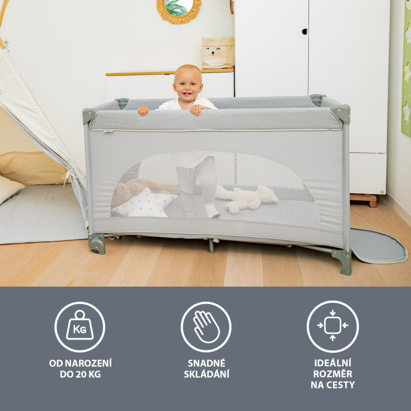 Postieľka skladací Lely, Silver Grey 1