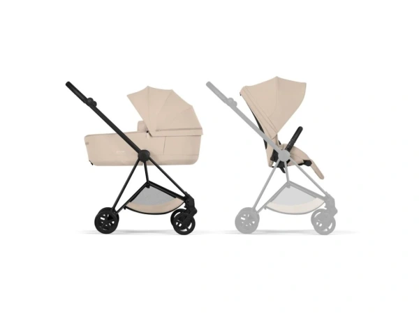 Cybex MIOS Comfort rám Matt Black skladacia vanička - Cozy Beige 1