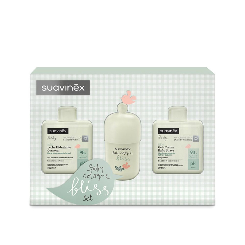 SUAVINEX | SET HYDRATAČNEJ EMULZIE 300ML + KRÉMOVÝ ČISTIACI GÉL 300ML + KOLÍNSKA VODA BLISS 100ML 3