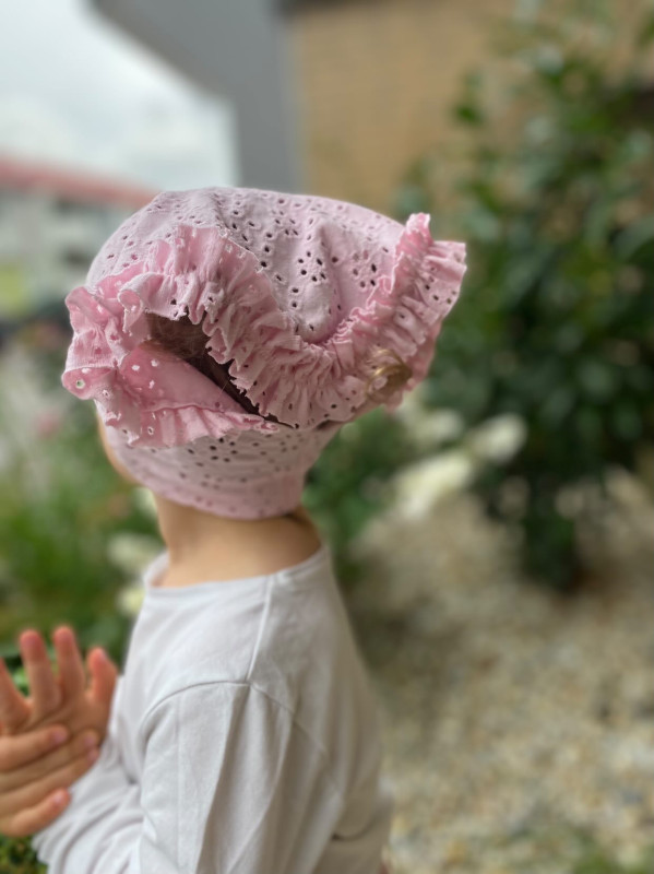 Detská šatka na hlavu s volánom Madeira - ROSE 1