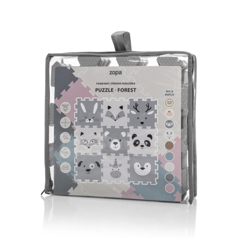 Penová podložka Puzzle 30x30 cm 9ks, Forest 5