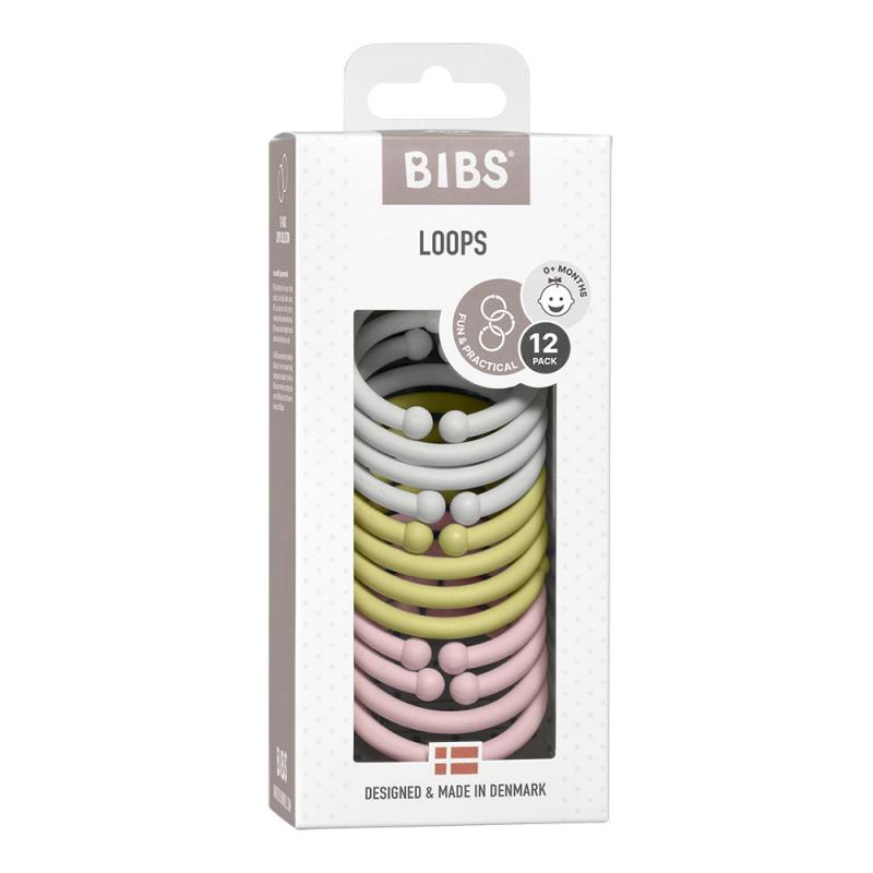 BIBS Krúžky Loops 12ks, farba Haze/Meadow/Blossom