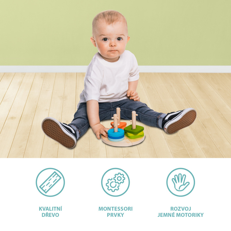 Drevené Montessori puzzle, Wood 1