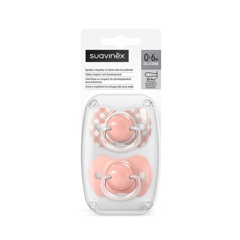 SUAVINEX | Cumlík SX PRO fyziologický WILD & FREE 0/6m 2 ks - ružový 5