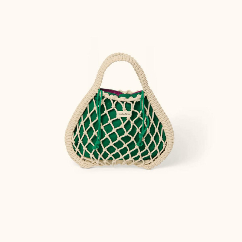 STUDIO NOOS - MACRAME MINI HAND BAG | Natural síťka & Purple Green 4