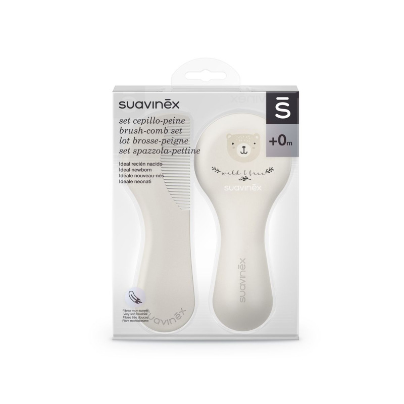SUAVINEX | SET hrebeň/kefka WILD&FREE - krémová 1