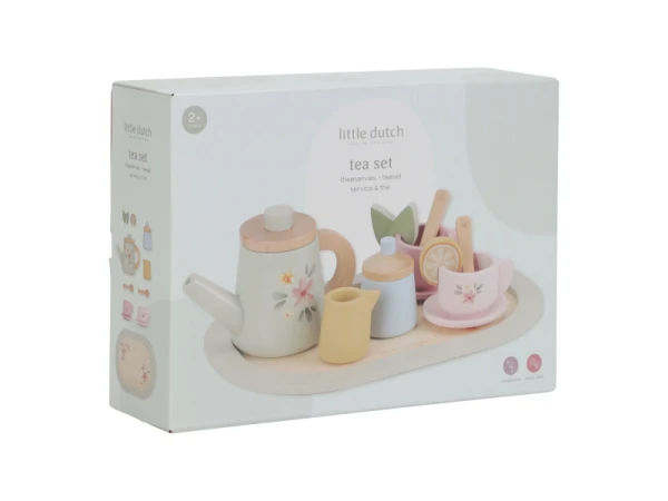 Čajový set drevený s kvetinovou potlačou 7