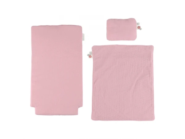 Kočík pre bábiky drevený s perinkou Pink 13