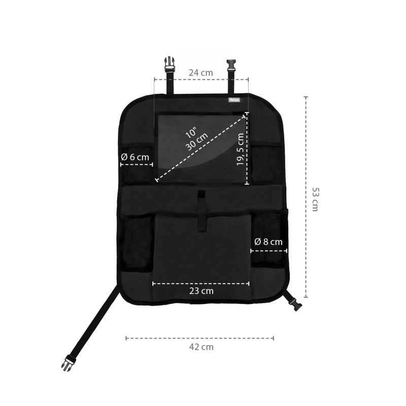 Organizér na sedadlo + vrecko na tablet, Black 6