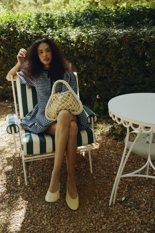 STUDIO NOOS - MACRAME MINI HAND BAG | síťka Natural & vnitřní taška Blue Yellow 2