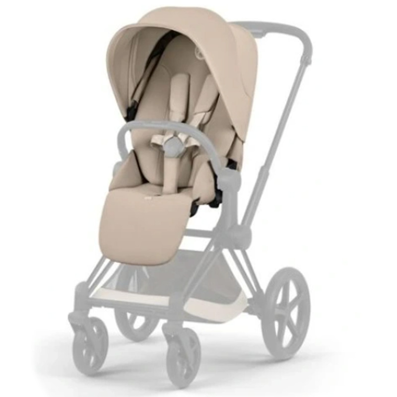 Kočík Cybex Priam Comfort 2026, rám Matt Black - COZY BEIGE + Fusak Platinum 2