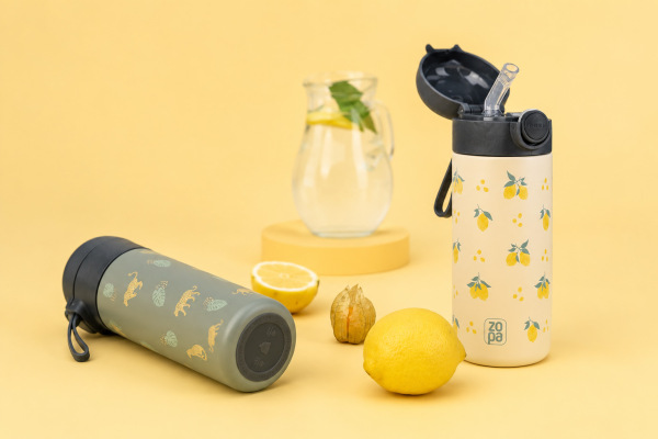 Termoska na tekutiny s brčkem a silikonovým držákem 350 ml, Limoncello 3