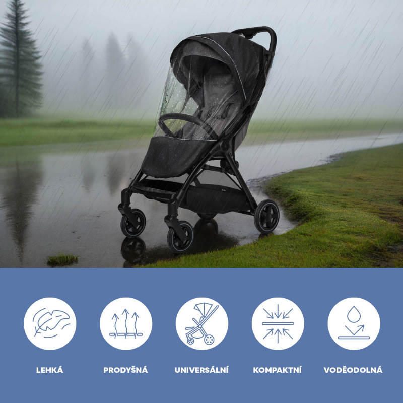 Pláštenka na kočík univerzálna exkluzív, Black 1