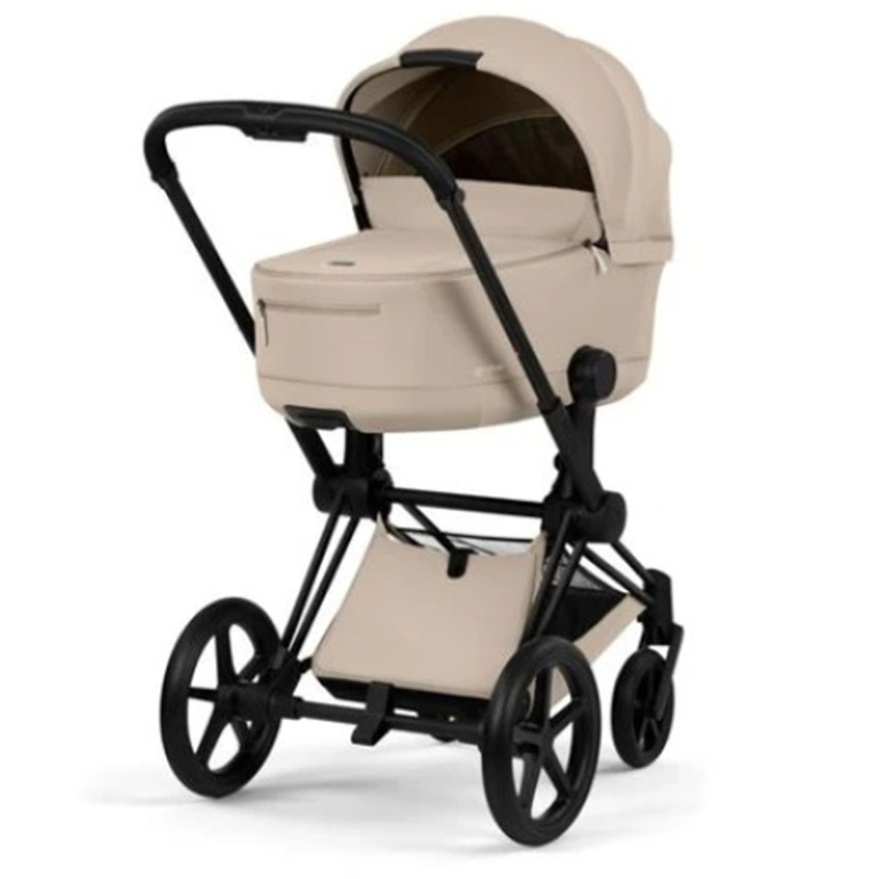 Kočík Cybex Priam Comfort 2026, rám Matt Black - COZY BEIGE + Fusak Platinum 3