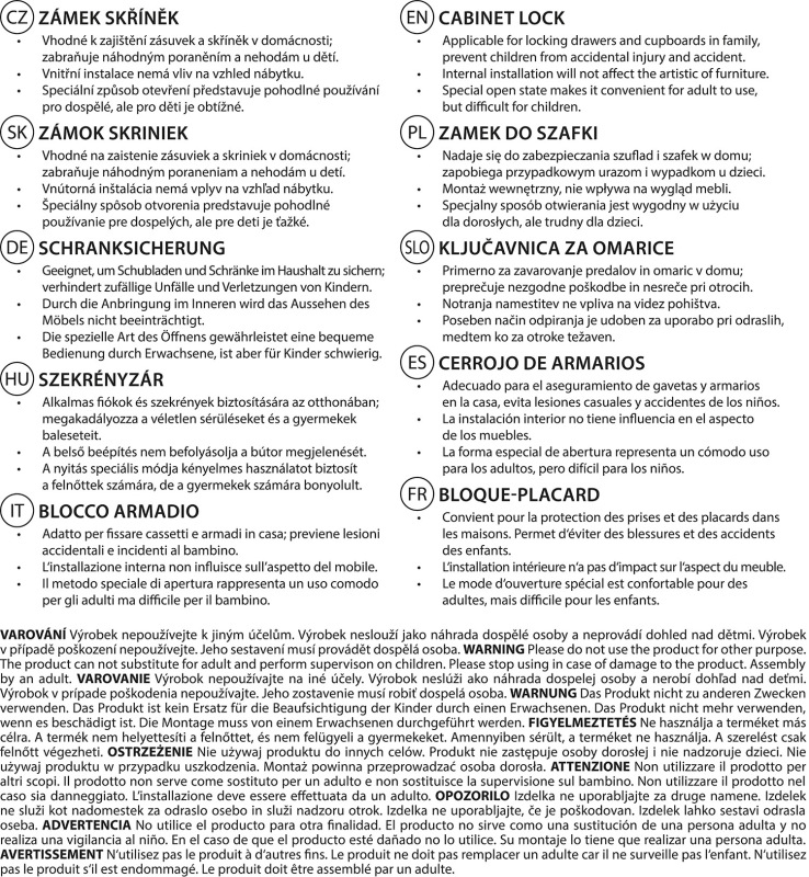 Zámok skriniek 2ks, white 9