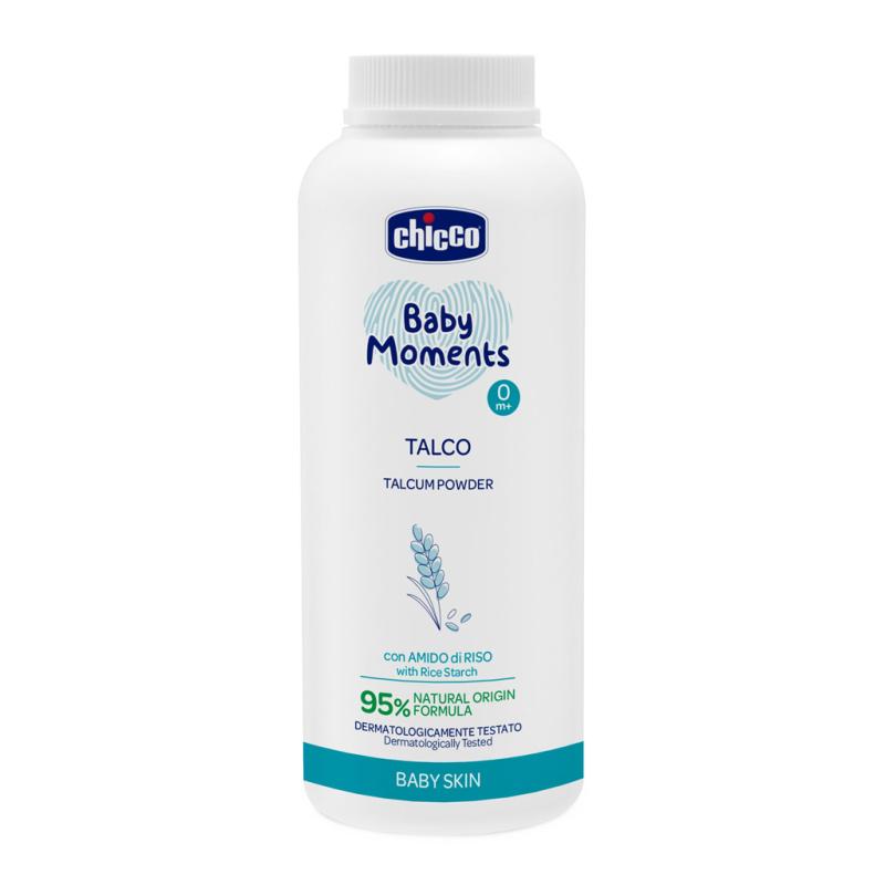 CHICCO Púder detský Baby Moments s ryžovým škrobom 95 % prírodných zložiek 150 g 1