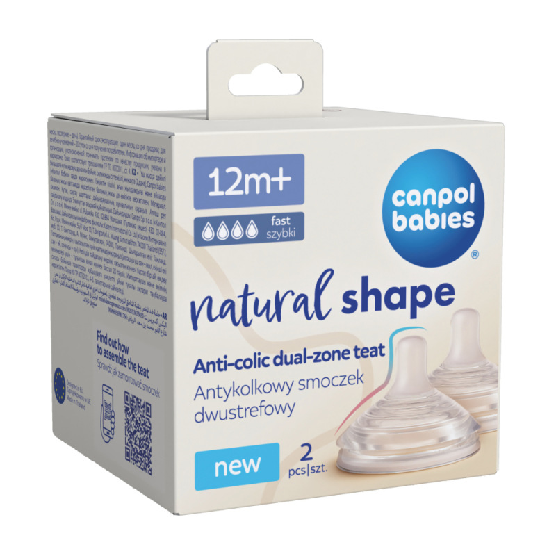 CANPOL BABIES Cumlík k fľaši Natural Shape 12m+ 2ks