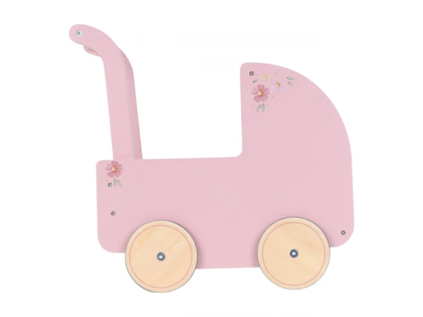 Kočík pre bábiky drevený s perinkou Pink 2