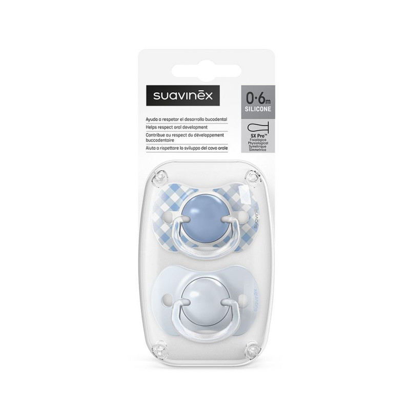 SUAVINEX | Cumlík SX PRO fyziologický WILD & FREE 0/6m 2 ks - modrý 5