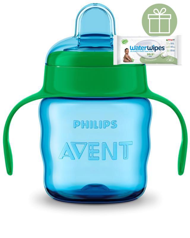 Philips AVENT Hrnček pre prvé dúšky Klasik 200 ml s držadlami chlapec+WW Soapberry 60ks