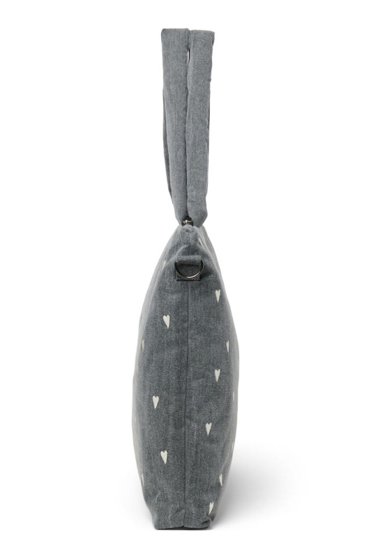 STUDIO NOOS - Denim DIAPER BAG - přebalovací taška | Grey Hearts 2