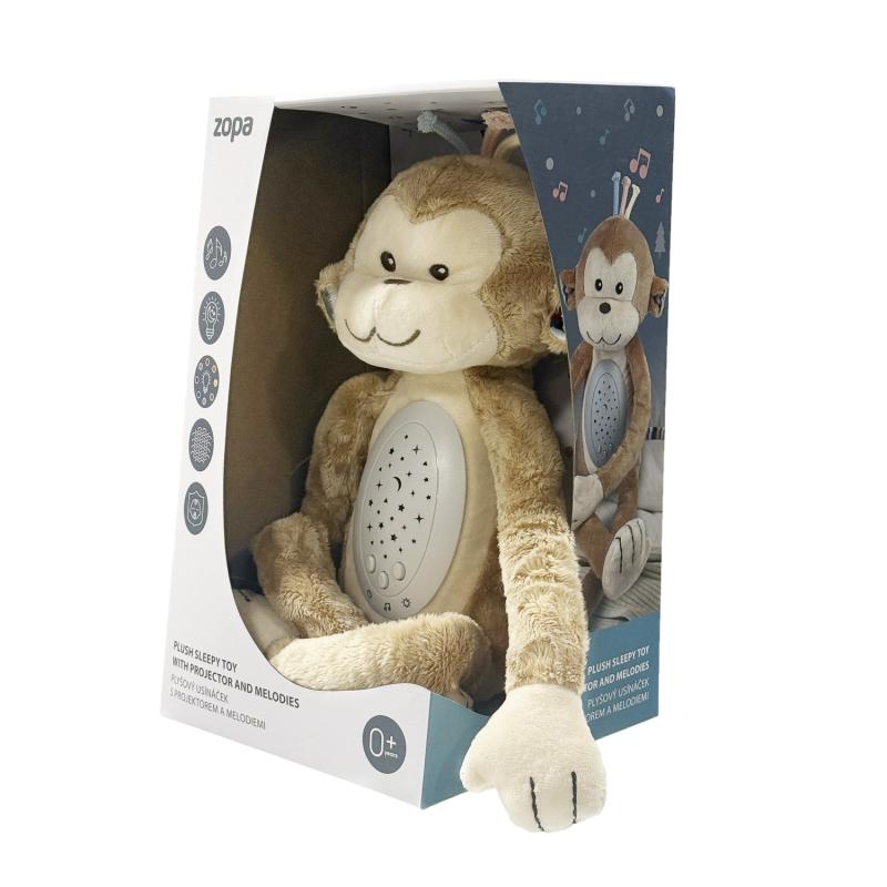 Plyšový detský spáč s projektorom a melódiami, Monkey 2