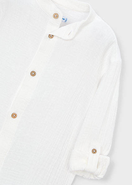 Mayoral chlapčenská bavlnená košela Cream 4