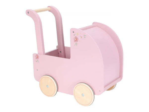 Kočík pre bábiky drevený s perinkou Pink 9