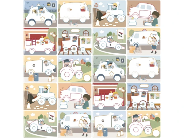 Omaľovánky s pastelkami Doprava Jim 1