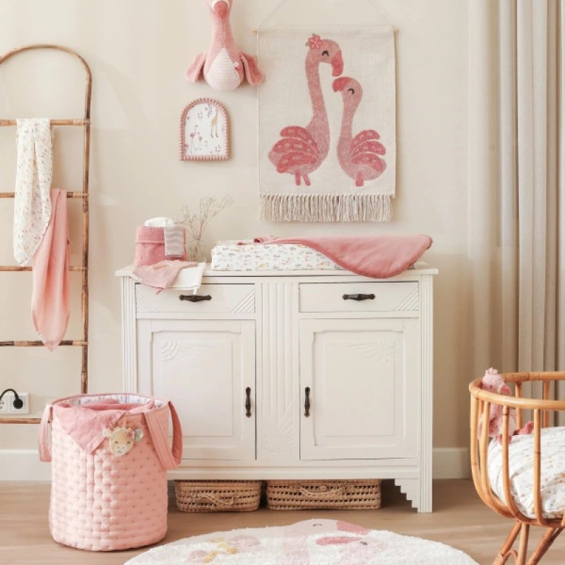 Košík textilný obojstranný extra veľký Pink Blooming Safari 5