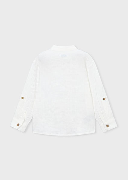 Mayoral chlapčenská bavlnená košela Cream 3