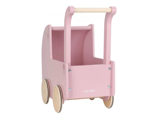 Kočík pre bábiky drevený s perinkou Pink 7