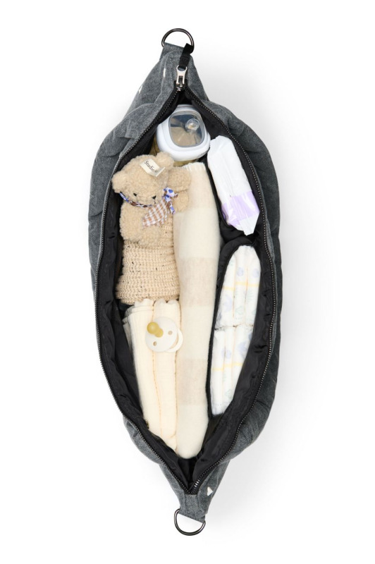 STUDIO NOOS - Denim DIAPER BAG - přebalovací taška | Grey Hearts 6