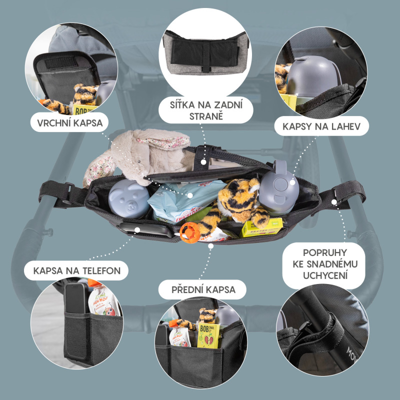 Organizér na kočík Plus, Grey 2