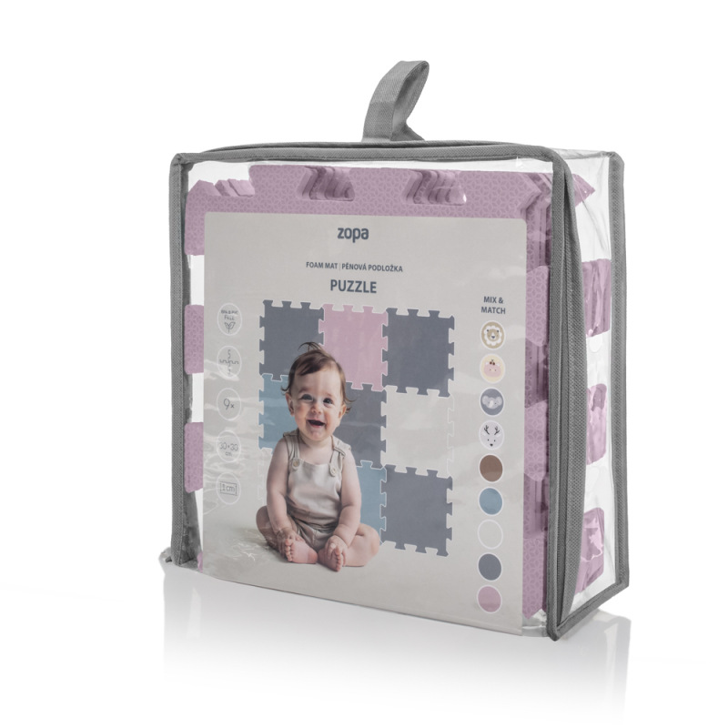 Penová podložka Puzzle 30x30 cm 9ks, Sugar Pink 5