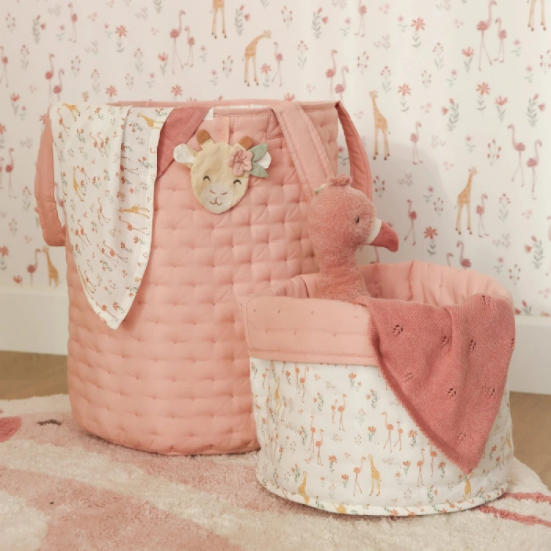 Košík textilný obojstranný extra veľký Pink Blooming Safari 6