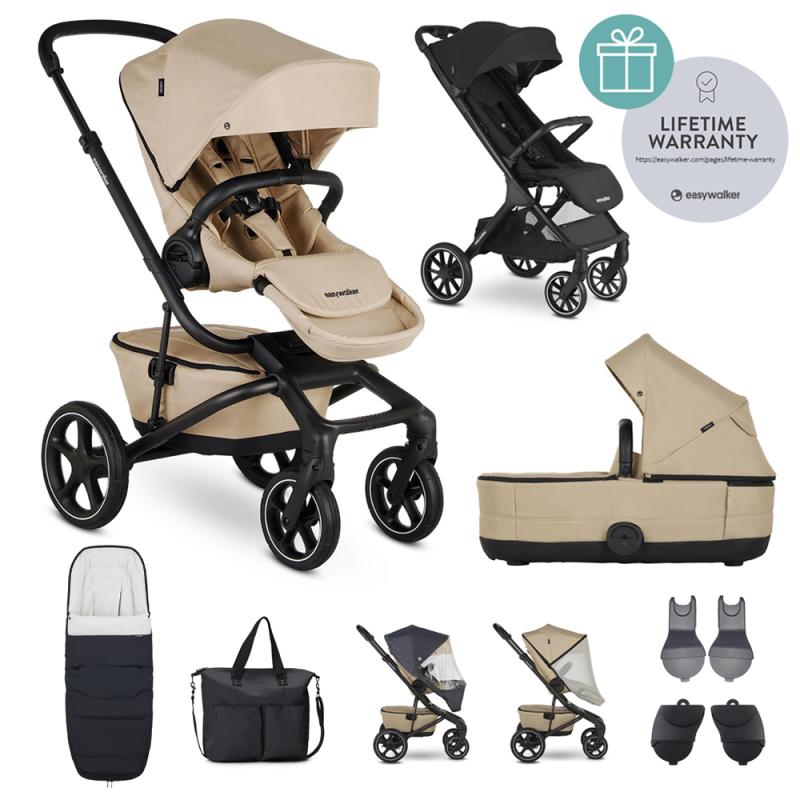 EASYWALKER Kočík kombinovaný Jimmey Sand Taupe XXL RWS + Jackey XL Shadow Black