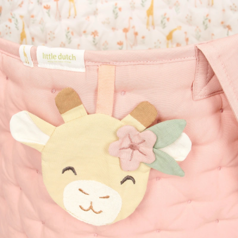 Košík textilný obojstranný extra veľký Pink Blooming Safari 4