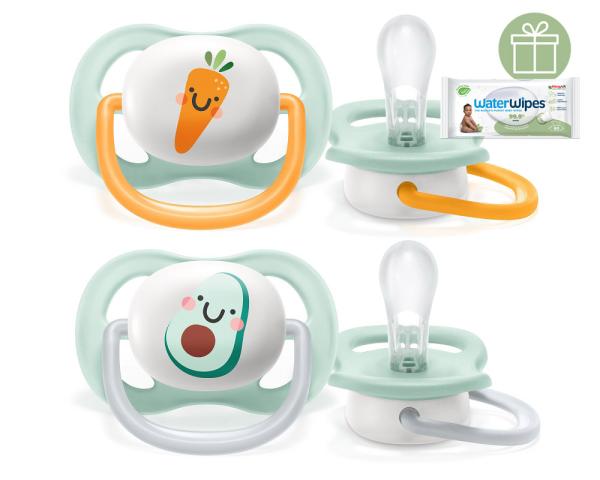 Philips AVENT Cumlík Ultra air play 0-6m chlapec 2 ks+WW Soapberry 60ks