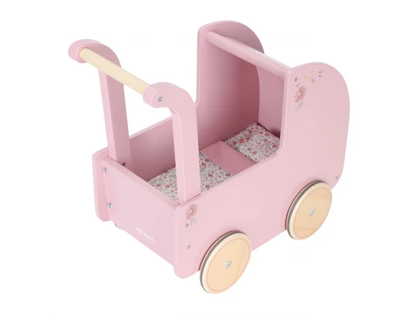 Kočík pre bábiky drevený s perinkou Pink 3