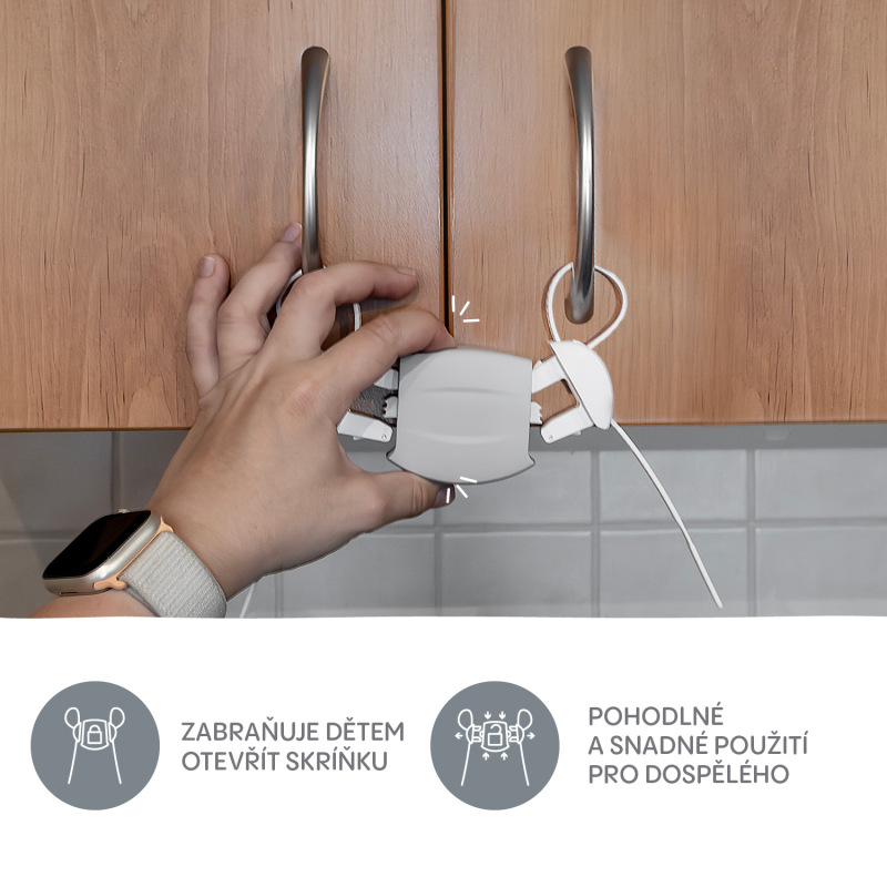 Zámok rukoväte skrinky univerzálny 1ks, White 1