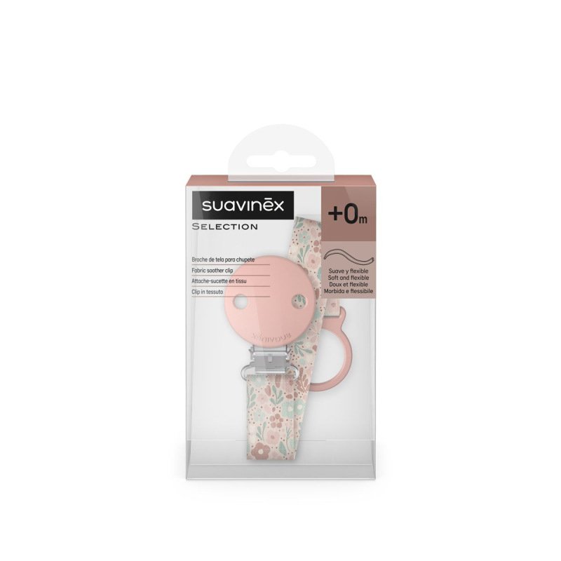 SUAVINEX | KLIP na cumlík so stuhou WONDERLAND NEW - ružový kvet 3